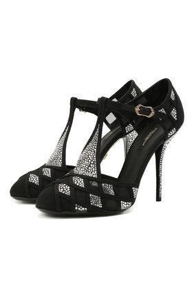 Женские текстильные туфли vally DOLCE & GABBANA черного цвета по цене 119500 руб., арт. CD1540/AW027 | Фото 1 Женские текстильные туфли vally DOLCE & GABBANA черного цвета, арт. CD1540/AW027 | Фото 1