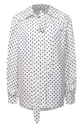 Женская шелковая блузка LANVIN черно-белого цвета по цене 126500 руб., арт. RW-T0601I-4839-P21 | Фото 1 Женская шелковая блузка LANVIN черно-белого цвета, арт. RW-T0601I-4839-P21 | Фото 1