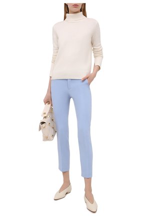 Женские брюки REDVALENTINO голубого цвета по цене 35250 руб., арт. VR3RB0B0/2EU | Фото 2 Женские брюки REDVALENTINO голубого цвета, арт. VR3RB0B0/2EU | Фото 2