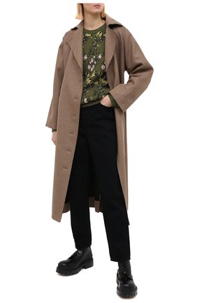 Женский свитер REDVALENTINO хаки цвета по цене 51850 руб., арт. VR3KC05B/5P8 | Фото 2 Женский свитер REDVALENTINO хаки цвета, арт. VR3KC05B/5P8 | Фото 2