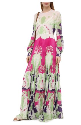 Женское шелковое платье VALENTINO фуксия цвета по цене 627000 руб., арт. VB3VDBQ067W | Фото 2 Женское шелковое платье VALENTINO фуксия цвета, арт. VB3VDBQ067W | Фото 2