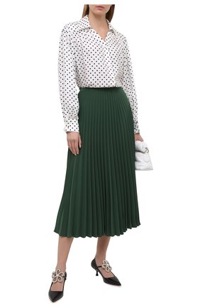 Женская плиссированная юбка VALENTINO зеленого цвета по цене 158500 руб., арт. VB3RA74167E | Фото 2 Женская плиссированная юбка VALENTINO зеленого цвета, арт. VB3RA74167E | Фото 2