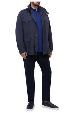 Мужское хлопковое поло PAUL&SHARK темно-синего цвета по цене 15500 руб., арт. C0P1013/C00/3XL-6XL | Фото 2 Мужское хлопковое поло PAUL&SHARK темно-синего цвета, арт. C0P1013/C00/3XL-6XL | Фото 2