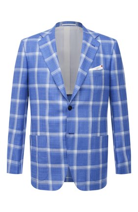 Мужской пиджак из кашемира и шелка KITON синего цвета по цене 693500 руб., арт. UG81K06T02 | Фото 1 Мужской пиджак из кашемира и шелка KITON синего цвета, арт. UG81K06T02 | Фото 1 (Случай: Коктейльный; Материал подклада: Купро; Материал внешний: Шерсть, Кашемир, Шелк; Рукава: Длинные; 1-2-бортные: Однобортные; Стили: Классический; Длина (для топов): Стандартные; Пиджаки М: Прямой; Региональные ограничения белый список (Axapta Mercury): RU)