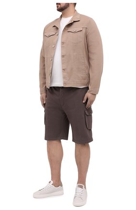 Мужские шорты из хлопка и шелка KITON коричневого цвета по цене 111500 руб., арт. UFPPBJ07T42/44-52 | Фото 2 Мужские шорты из хлопка и шелка KITON коричневого цвета, арт. UFPPBJ07T42/44-52 | Фото 2