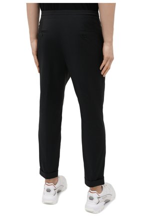 Мужские брюки NEIL BARRETT черного цвета, арт. PBPA635Y/Q014 | Фото 4 (Случай: Повседневный; Материал внешний: Синтетический материал; Стили: Гранж; Длина (брюки, джинсы): Укороченные)