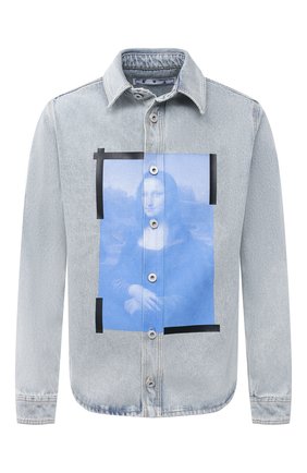 Мужская джинсовая рубашка OFF-WHITE светло-голубого цвета по цене 63900 руб., арт. 0MYD027R21DEN001 | Фото 1 Мужская джинсовая рубашка OFF-WHITE светло-голубого цвета, арт. 0MYD027R21DEN001 | Фото 1 (Рукава: Длинные; Воротник: Кент; Кросс-КТ: Деним; Принт: С принтом; Случай: Повседневный; Стили: Гранж; Материал внешний: Хлопок, Деним; Манжеты: На пуговицах; Длина (для топов): Стандартные)