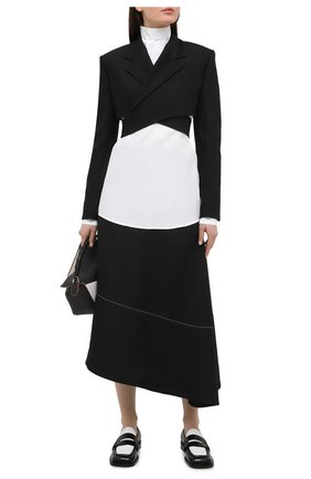 Женские кожаные лоферы square toe PROENZA SCHOULER черно-белого цвета по цене 64800 руб., арт. PS35270A/13035 | Фото 2 Женские кожаные лоферы square toe PROENZA SCHOULER черно-белого цвета, арт. PS35270A/13035 | Фото 2