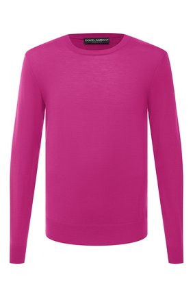 Мужской шерстяной джемпер DOLCE & GABBANA фуксия цвета по цене 47250 руб., арт. GXA63T/JAVWD | Фото 1 Мужской шерстяной джемпер DOLCE & GABBANA фуксия цвета, арт. GXA63T/JAVWD | Фото 1