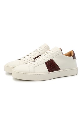 Мужские кожаные кеды SANTONI белого цвета по цене 47900 руб., арт. MBGL21446PNNMDSPI30 | Фото 1 Мужские кожаные кеды SANTONI белого цвета, арт. MBGL21446PNNMDSPI30 | Фото 1