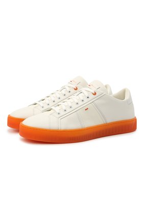 Мужские кожаные кеды SANTONI белого цвета по цене 36650 руб., арт. MBGL21318TI0XDMEI50 | Фото 1 Мужские кожаные кеды SANTONI белого цвета, арт. MBGL21318TI0XDMEI50 | Фото 1 (Подошва: Массивная; Материал внутренний: Натуральная кожа)