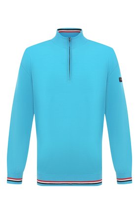 Мужской шерстяной джемпер PAUL&SHARK бирюзового цвета по цене 39950 руб., арт. 21411605/FLV/3XL-6XL | Фото 1 Мужской шерстяной джемпер PAUL&SHARK бирюзового цвета, арт. 21411605/FLV/3XL-6XL | Фото 1