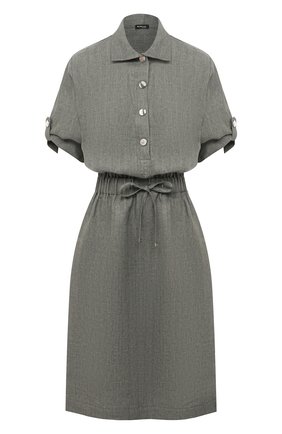 Женское льняное платье KITON хаки цвета по цене 142500 руб., арт. D49305K09T41 | Фото 1 Женское льняное платье KITON хаки цвета, арт. D49305K09T41 | Фото 1