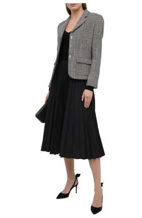 Женские замшевые туфли bow tie 85 AQUAZZURA черного цвета по цене 52900 руб., арт. DENMIDP0-SUE-000 | Фото 2 Женские замшевые туфли bow tie 85 AQUAZZURA черного цвета, арт. DENMIDP0-SUE-000 | Фото 2