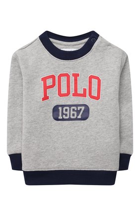 Детский комплект из свитшота и брюк POLO RALPH LAUREN серого цвета по цене 9315 руб., арт. 320836008 | Фото 2 Детский комплект из свитшота и брюк POLO RALPH LAUREN серого цвета, арт. 320836008 | Фото 2