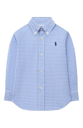 Детский хлопковая рубашка POLO RALPH LAUREN синего цвета по цене 5550 руб., арт. 320833517 | Фото 1 Детский хлопковая рубашка POLO RALPH LAUREN синего цвета, арт. 320833517 | Фото 1