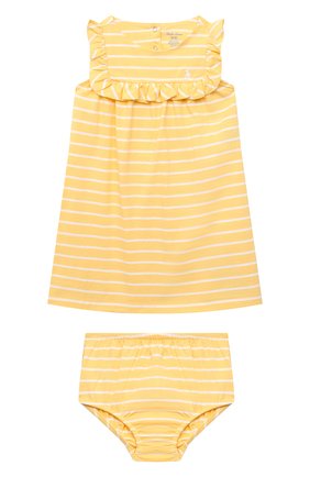 Женский комплект из платья и шорт POLO RALPH LAUREN желтого цвета по цене 6495 руб., арт. 310833390 | Фото 1 Женский комплект из платья и шорт POLO RALPH LAUREN желтого цвета, арт. 310833390 | Фото 1
