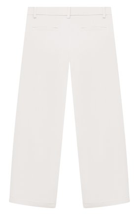 Детские хлопковые брюки LORO PIANA белого цвета по цене 29950 руб., арт. FAL5085 | Фото 2 Детские хлопковые брюки LORO PIANA белого цвета, арт. FAL5085 | Фото 2 (Материал внешний: Хлопок; Девочки Кросс-КТ: Брюки-одежда; Ростовка одежда: 10 - 11 лет | 140 - 146см, 12 лет | 152 см, 4 года | 104 см, 6 лет | 116 см, 8 лет | 128 см)