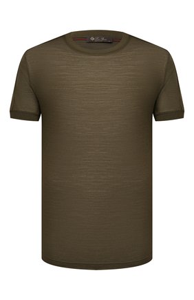 Мужская шерстяная футболка LORO PIANA хаки цвета по цене 69950 руб., арт. FAL6133 | Фото 1 Мужская шерстяная футболка LORO PIANA хаки цвета, арт. FAL6133 | Фото 1
