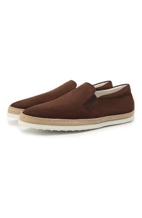 Мужские замшевые слипоны gomma rafia TOD’S коричневого цвета по цене 33050 руб., арт. XXM0TV0K900RE0 | Фото 1 Мужские замшевые слипоны gomma rafia TOD’S коричневого цвета, арт. XXM0TV0K900RE0 | Фото 1