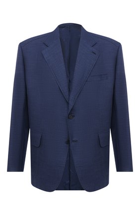 Мужской пиджак из шерсти и шелка BRIONI темно-синего цвета по цене 492000 руб., арт. RGQP0L/P0A6F/TRAVEL 75 | Фото 1 Мужской пиджак из шерсти и шелка BRIONI темно-синего цвета, арт. RGQP0L/P0A6F/TRAVEL 75 | Фото 1