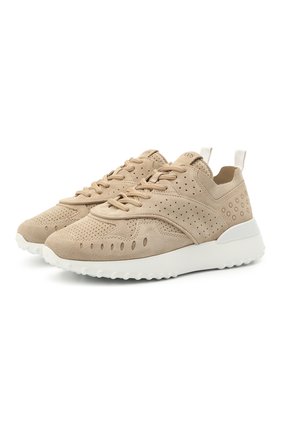 Женские замшевые кроссовки TOD’S бежевого цвета по цене 46550 руб., арт. XXW80A0W590J9E | Фото 1 Женские замшевые кроссовки TOD’S бежевого цвета, арт. XXW80A0W590J9E | Фото 1