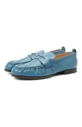 Женские кожаные пенни-лоферы TOD’S голубого цвета по цене 39300 руб., арт. XXW02E0EC600G9 | Фото 1 Женские кожаные пенни-лоферы TOD’S голубого цвета, арт. XXW02E0EC600G9 | Фото 1