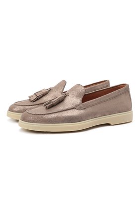 Женские замшевые лоферы SANTONI светло-коричневого цвета по цене 41250 руб., арт. WUYA58744TISNBPHM20 | Фото 1 Женские замшевые лоферы SANTONI светло-коричневого цвета, арт. WUYA58744TISNBPHM20 | Фото 1