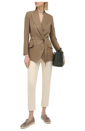 Женские замшевые лоферы SANTONI светло-коричневого цвета по цене 41250 руб., арт. WUYA58744TISNBPHM20 | Фото 2 Женские замшевые лоферы SANTONI светло-коричневого цвета, арт. WUYA58744TISNBPHM20 | Фото 2