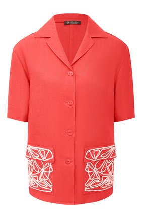 Женская льняная рубашка LORO PIANA кораллового цвета по цене 225000 руб., арт. FAL6310 | Фото 1 Женская льняная рубашка LORO PIANA кораллового цвета, арт. FAL6310 | Фото 1