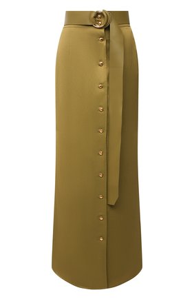 Женская юбка из вискозы и льна BALLY хаки цвета по цене 73400 руб., арт. L4BA261F-4040/551 | Фото 1 Женская юбка из вискозы и льна BALLY хаки цвета, арт. L4BA261F-4040/551 | Фото 1