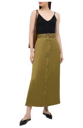 Женская юбка из вискозы и льна BALLY хаки цвета по цене 73400 руб., арт. L4BA261F-4040/551 | Фото 2 Женская юбка из вискозы и льна BALLY хаки цвета, арт. L4BA261F-4040/551 | Фото 2