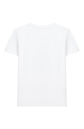 Детский хлопковая футболка IL GUFO белого цвета, арт. P21TS274M0014/10A-12A | Фото 2 (Рукава: Короткие; Материал внешний: Хлопок; Региональные ограничения белый список (Axapta Mercury): RU; Ростовка одежда: 9 лет | 134 см)