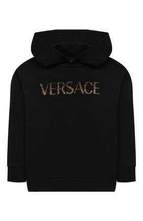 Детский хлопковое худи VERSACE черного цвета по цене 22950 руб., арт. 1000352/1A00015/4A-6A | Фото 1 Детский хлопковое худи VERSACE черного цвета, арт. 1000352/1A00015/4A-6A | Фото 1