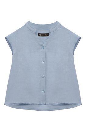 Детское льняная блузка LORO PIANA голубого цвета по цене 27600 руб., арт. FAL5893 | Фото 1 Детское льняная блузка LORO PIANA голубого цвета, арт. FAL5893 | Фото 1 (Материал внешний: Лен; Рукава: Короткие; Ростовка одежда: 2 года | 92 см, 4 года | 104 см, 6 лет | 116 см, 8 лет | 128 см)