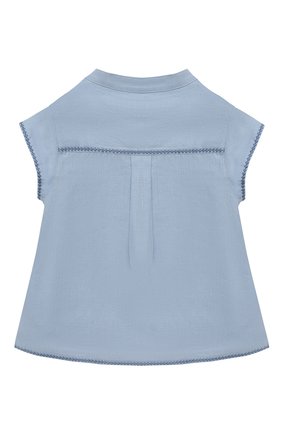 Детское льняная блузка LORO PIANA голубого цвета по цене 27600 руб., арт. FAL5893 | Фото 2 Детское льняная блузка LORO PIANA голубого цвета, арт. FAL5893 | Фото 2 (Материал внешний: Лен; Рукава: Короткие; Ростовка одежда: 2 года | 92 см, 4 года | 104 см, 6 лет | 116 см, 8 лет | 128 см)