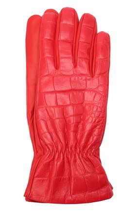 Женские кожаные перчатки BOTTEGA VENETA красного цвета, арт. 652192/3V00G | Фото 1 (Региональные ограничения белый список (Axapta Mercury): RU; Материал: Натуральная кожа)