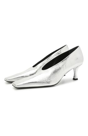 Женские кожаные туфли PROENZA SCHOULER серебряного цвета по цене 47500 руб., арт. PS35202A/13031 | Фото 1 Женские кожаные туфли PROENZA SCHOULER серебряного цвета, арт. PS35202A/13031 | Фото 1