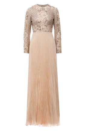 Женское шелковое платье VALENTINO бежевого цвета по цене 1040000 руб., арт. VB3VDBF51C8 | Фото 1 Женское шелковое платье VALENTINO бежевого цвета, арт. VB3VDBF51C8 | Фото 1
