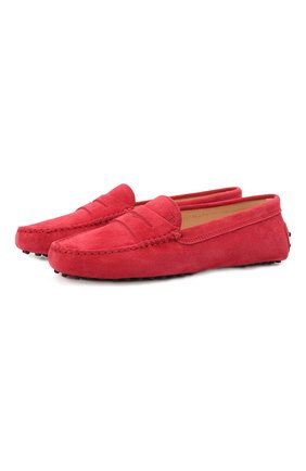 Женские замшевые мокасины gommini TOD’S красного цвета по цене 37450 руб., арт. XXW00G00010RE0 | Фото 1 Женские замшевые мокасины gommini TOD’S красного цвета, арт. XXW00G00010RE0 | Фото 1