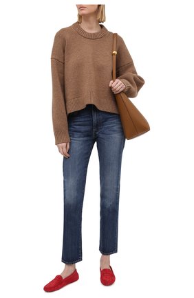Женские замшевые мокасины gommini TOD’S красного цвета по цене 37450 руб., арт. XXW00G00010RE0 | Фото 2 Женские замшевые мокасины gommini TOD’S красного цвета, арт. XXW00G00010RE0 | Фото 2