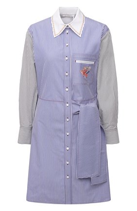 Женское хлопковое платье CHLOÉ голубого цвета по цене 186000 руб., арт. CHC21SR075045 | Фото 1 Женское хлопковое платье CHLOÉ голубого цвета, арт. CHC21SR075045 | Фото 1 (Стили: Спорт-шик; Женское Кросс-КТ: Платье-одежда, платье-рубашка; Случай: Повседневный; Рукава: Длинные; Длина Ж (юбки, платья, шорты): Мини; Материал внешний: Хлопок; Региональные ограничения белый список (Axapta Mercury): RU)