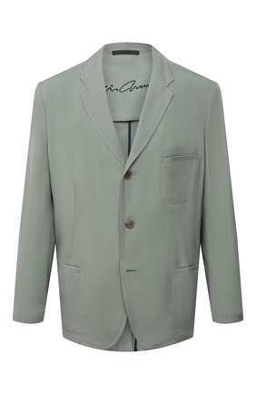 Мужской пиджак GIORGIO ARMANI светло-зеленого цвета по цене 181500 руб., арт. 1SGGG0MK/T00AB | Фото 1 Мужской пиджак GIORGIO ARMANI светло-зеленого цвета, арт. 1SGGG0MK/T00AB | Фото 1 (Длина (для топов): Стандартные; Материал подклада: Купро; 1-2-бортные: Однобортные; Стили: Кэжуэл; Случай: Повседневный; Рукава: Длинные; Пиджаки М: Прямой; Материал внешний: Купро, Растительное волокно)