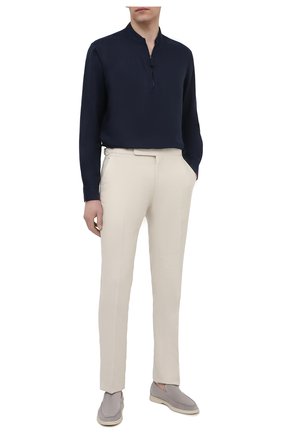 Мужская льняная рубашка GIORGIO ARMANI темно-синего цвета по цене 41950 руб., арт. 1SGCCZ50/TZ256 | Фото 2 Мужская льняная рубашка GIORGIO ARMANI темно-синего цвета, арт. 1SGCCZ50/TZ256 | Фото 2