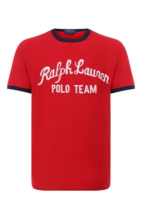 Мужская хлопковая футболка POLO RALPH LAUREN красного цвета, арт. 710836749 | Фото 1 (Рукава: Короткие; Длина (для топов): Стандартные; Стили: Кэжуэл; Материал внешний: Хлопок; Принт: С принтом)