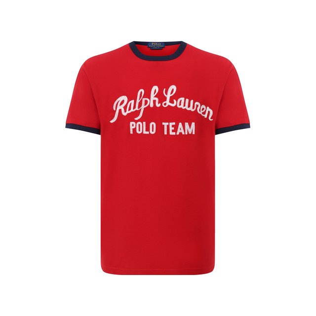 Хлопковая футболка Polo Ralph Lauren Красный 710836749 5548944