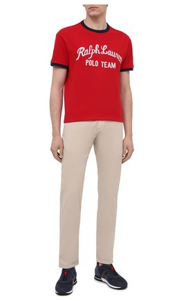 Мужская хлопковая футболка POLO RALPH LAUREN красного цвета, арт. 710836749 | Фото 2 (Рукава: Короткие; Длина (для топов): Стандартные; Стили: Кэжуэл; Материал внешний: Хлопок; Принт: С принтом)