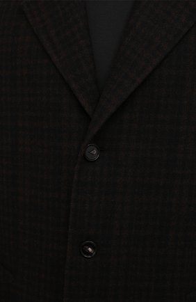 Мужской шерстяное пальто BOTTEGA VENETA темно-коричневого цвета, арт. 647396/V0BL0 | Фото 5 (Материал внешний: Шерсть; Рукава: Длинные; Длина (верхняя одежда): До колена; Региональные ограничения белый список (Axapta Mercury): RU; Мужское Кросс-КТ: пальто-верхняя одежда; Стили: Минимализм)