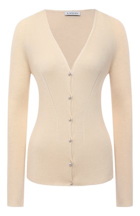 Женский кардиган из кашемира и шелка LANVIN бежевого цвета по цене 94950 руб., арт. RW-JA710M-MA02-P21 | Фото 1 Женский кардиган из кашемира и шелка LANVIN бежевого цвета, арт. RW-JA710M-MA02-P21 | Фото 1