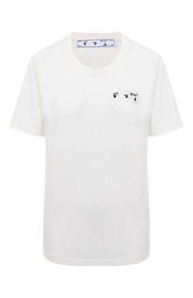Женская хлопковая футболка OFF-WHITE белого цвета по цене 28300 руб., арт. 0WAA049R21JER001 | Фото 1 Женская хлопковая футболка OFF-WHITE белого цвета, арт. 0WAA049R21JER001 | Фото 1